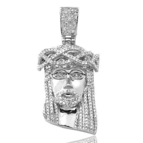 10KW 0.50CTW DIAMOND JESUS PENDANT [SQUARE BAIL]