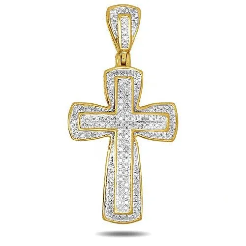 10KY 0.30CTW DIAMOND CROSS PENDANT