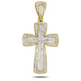 10KY 0.30CTW DIAMOND CROSS PENDANT