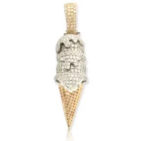 10KY 0.85CTW DIAMOND ICE CREAM CONE PENDANT