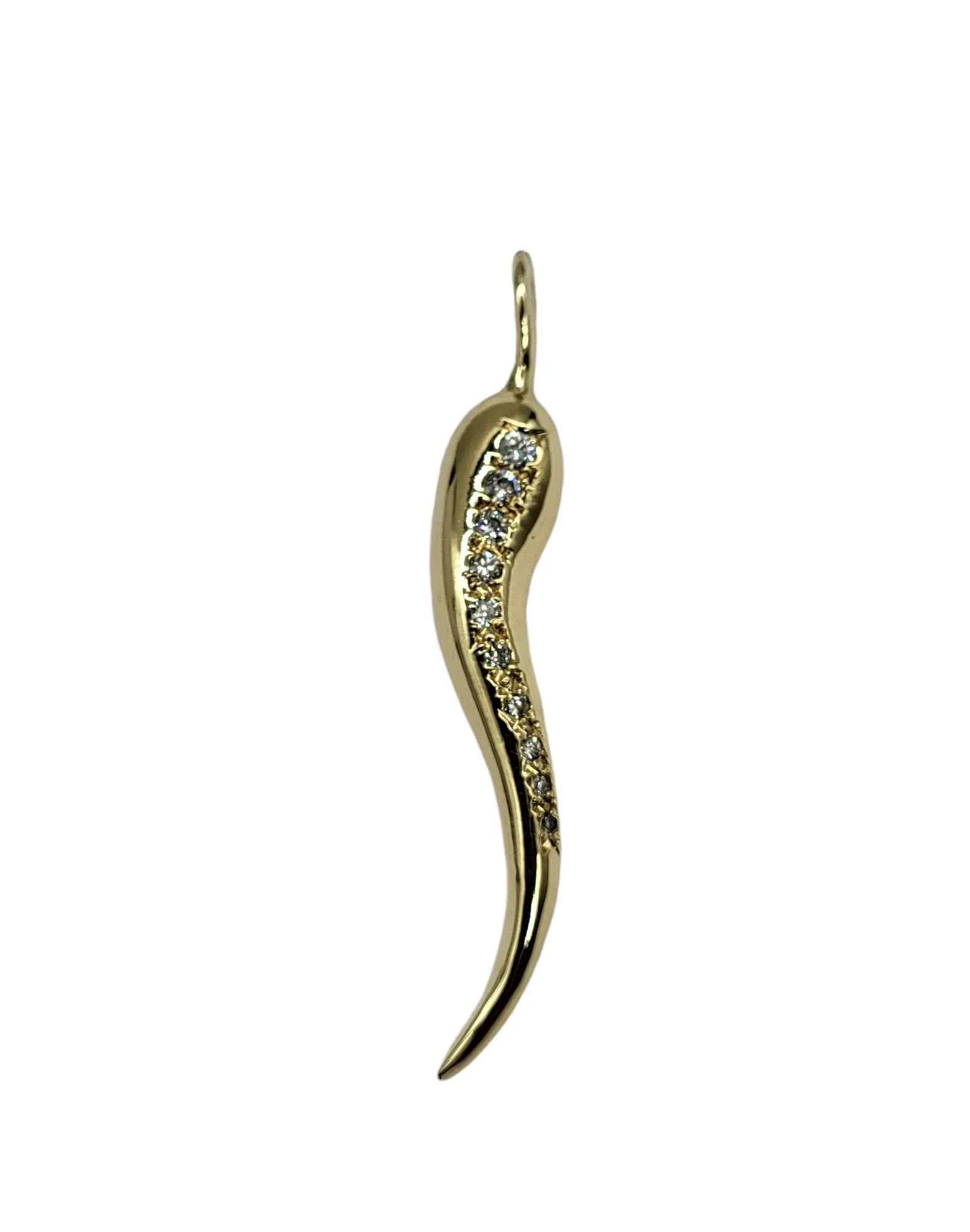 1/2 Carat Diamond Italian Horn Pendant