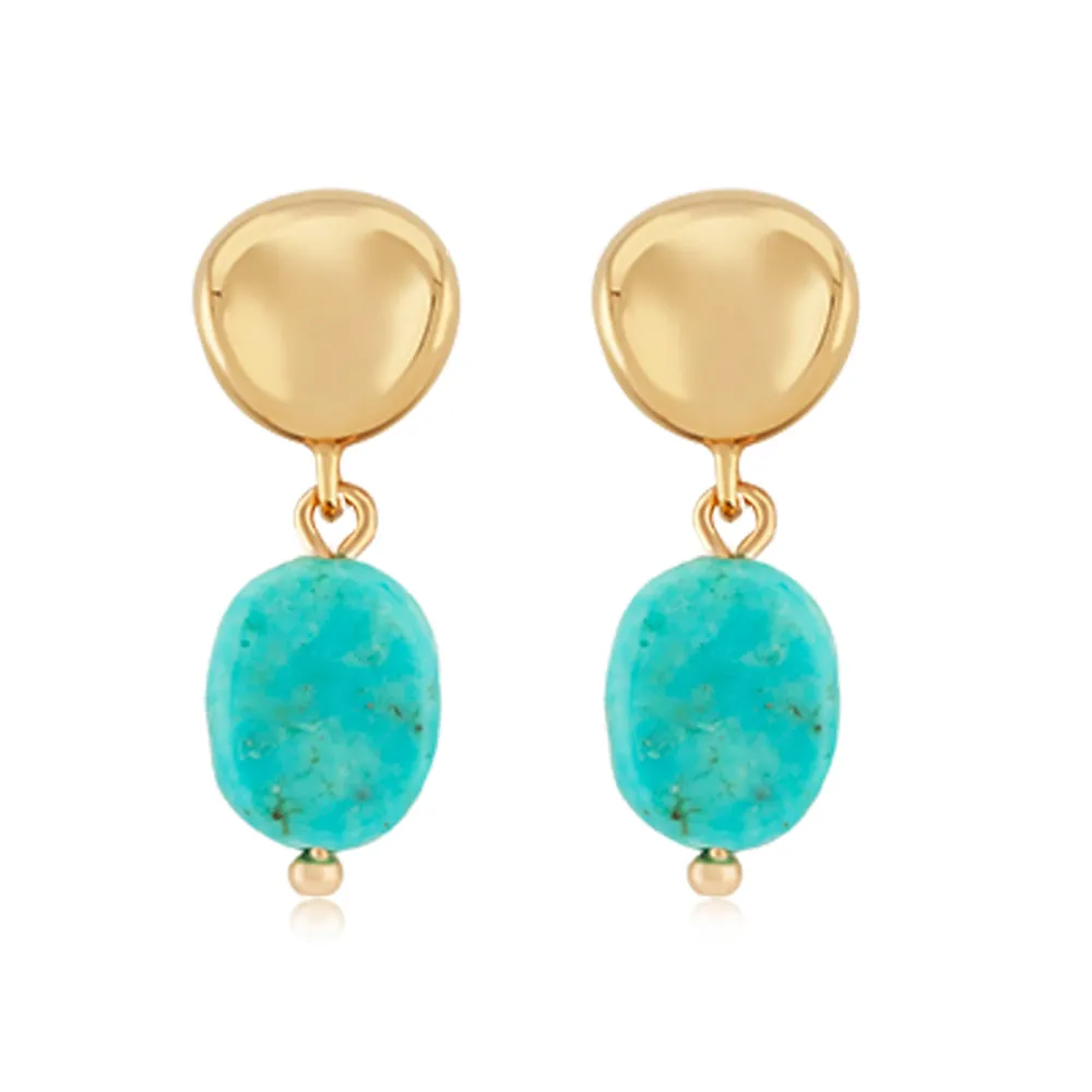 14k Turquoise Drop Earrings