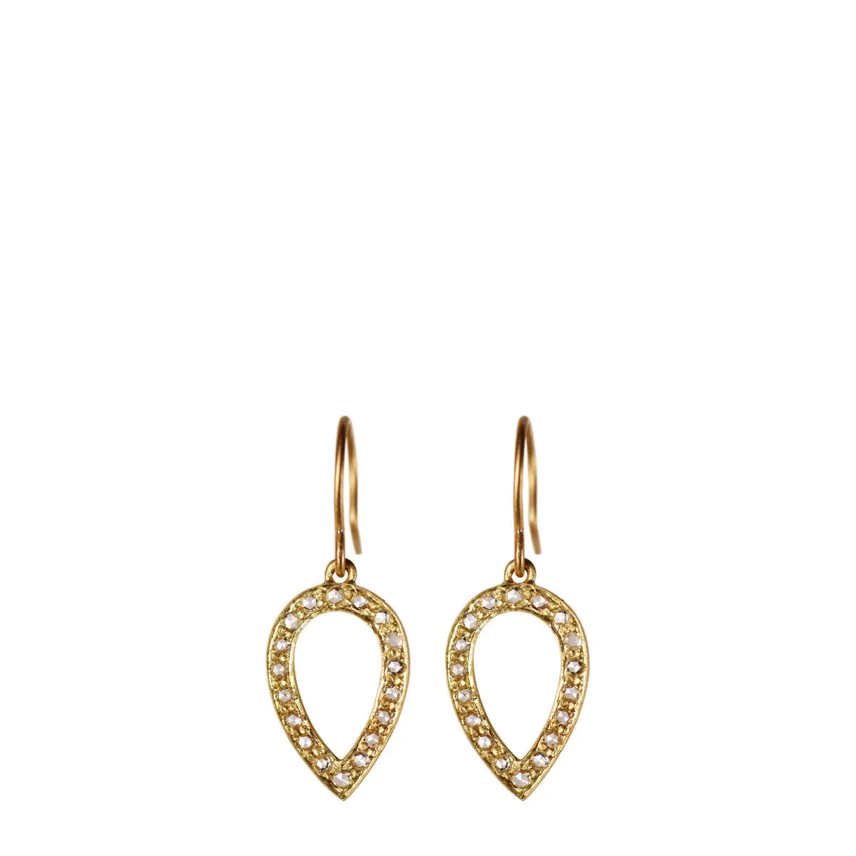 18K Gold Diamond Pave Teardrop Earrings