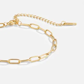 18K Gold Paper Clip Chain Anklet