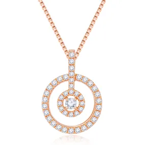 18K Rose Gold Diamond Pendant