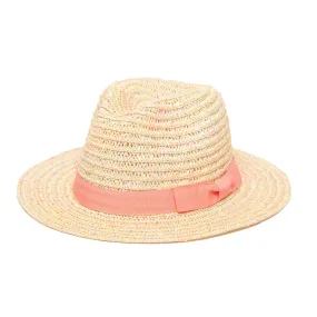 5-7 Yr Kid's Paperbraid Multi-color Fedora with Blush Band/Bow