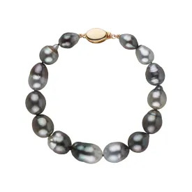 7.0-9.7 mm AA /AAA Multicolor Tahitian Free Form Baroque Pearl Bracelet