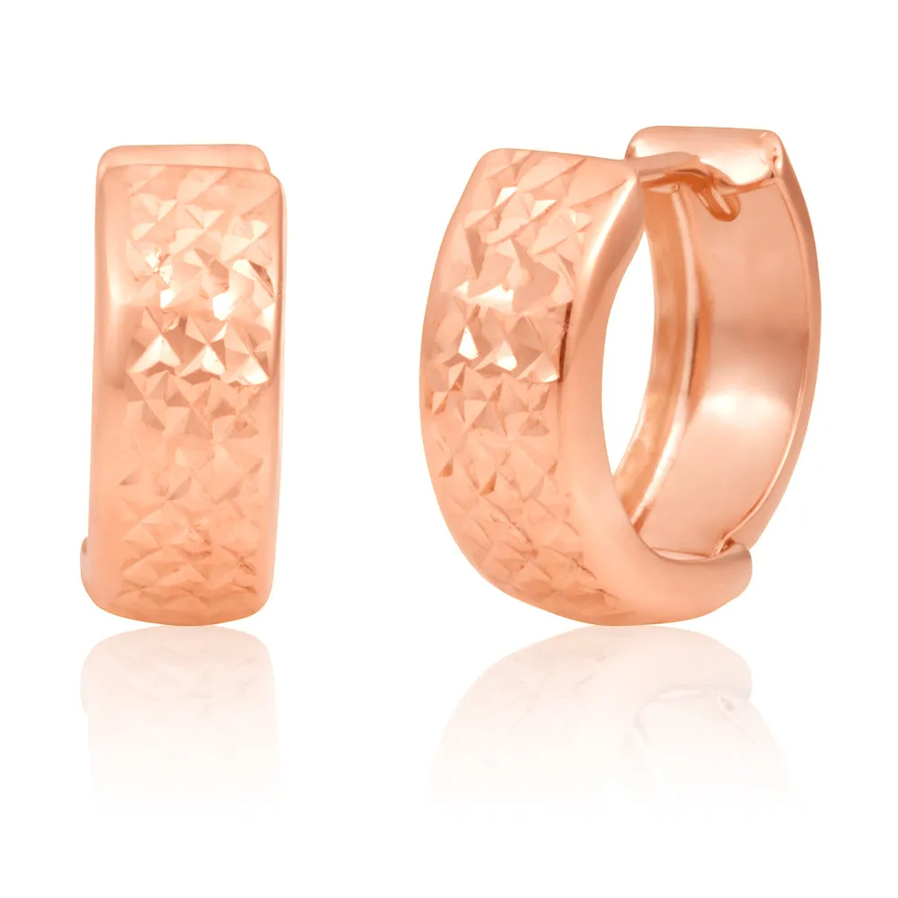 9ct Rose Gold 10mm Huggie Earrings