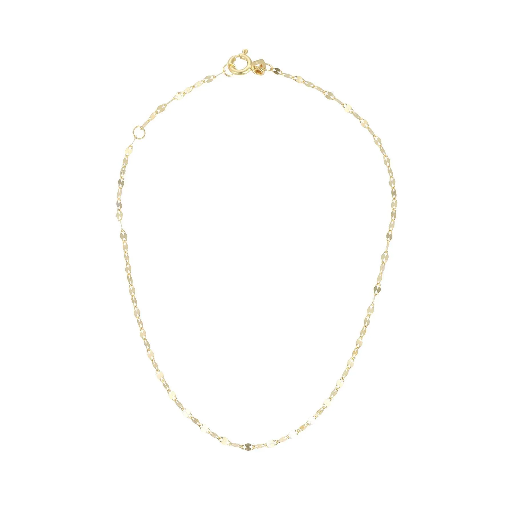 9kt Gold Diamond Cut Chain Anklet