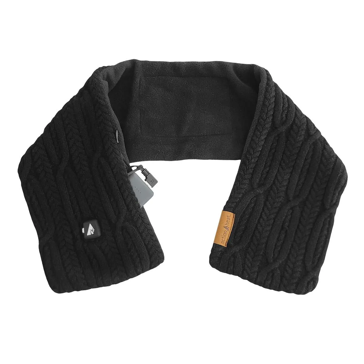 ActionHeat 5V Battery Heated Cable Knit Wrap Scarf