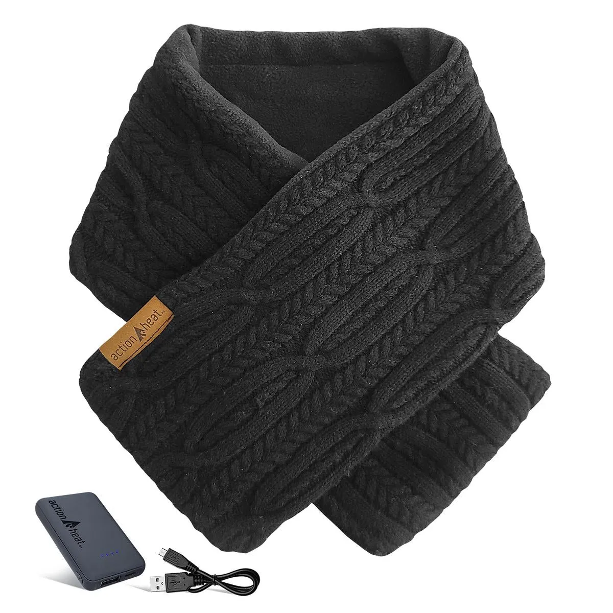 ActionHeat 5V Battery Heated Cable Knit Wrap Scarf