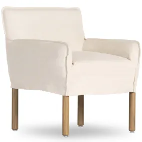 Addington Slipcover Dining Arm Chair, Brussels Natural