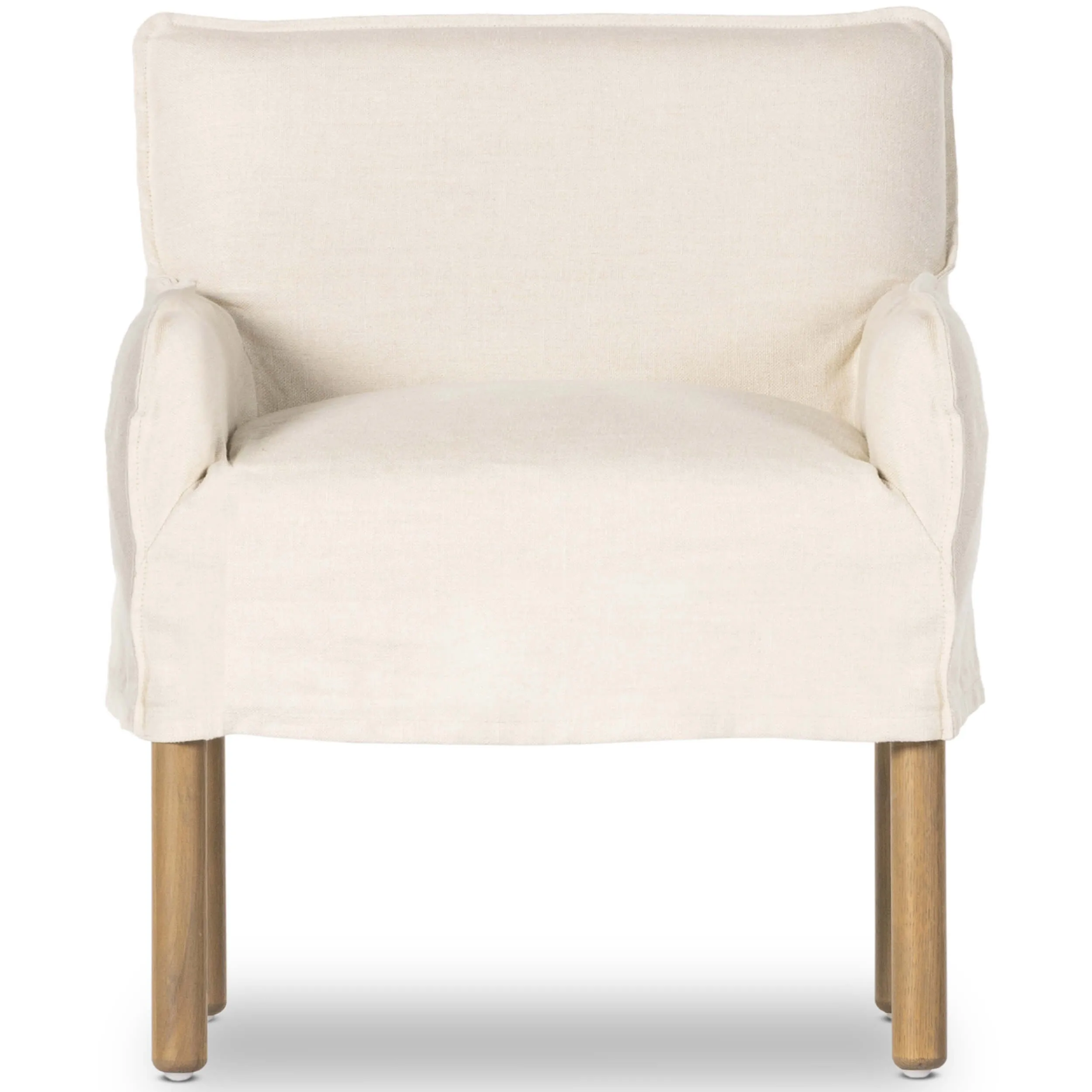 Addington Slipcover Dining Arm Chair, Brussels Natural