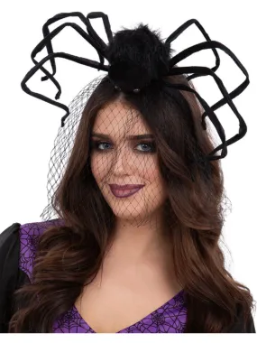 Adults Black Spider Headband