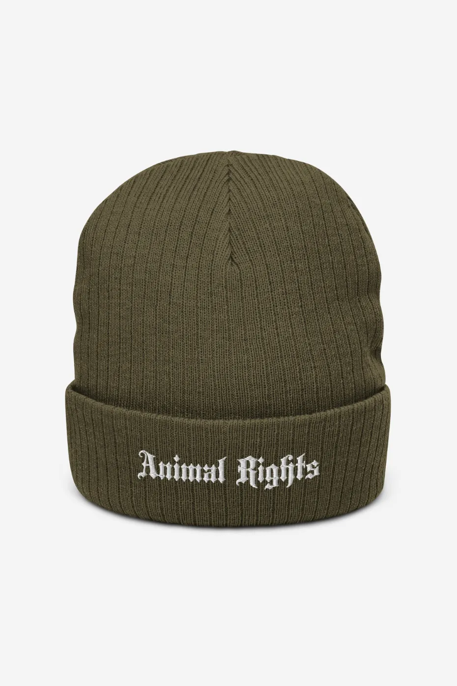 Animal Rights Recycled Ribbed Knit Beanie