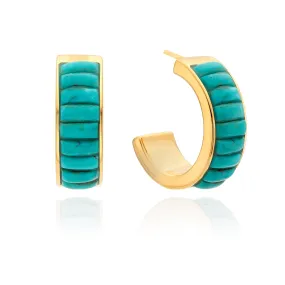 Anna Beck Rectangular Turquoise Multi-Stone Hoop Earrings