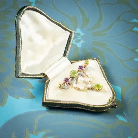 Antique Edwardian Suffragette Boxed Brooch 9Ct Gold Silver Circa 1910