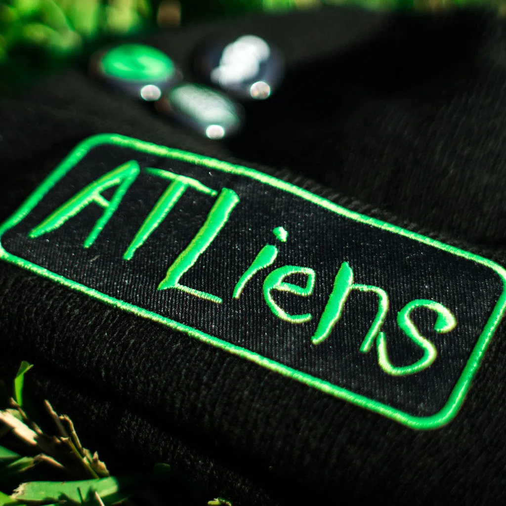 Atliens Custom Hip Hop Patch Beanie with Pins Black