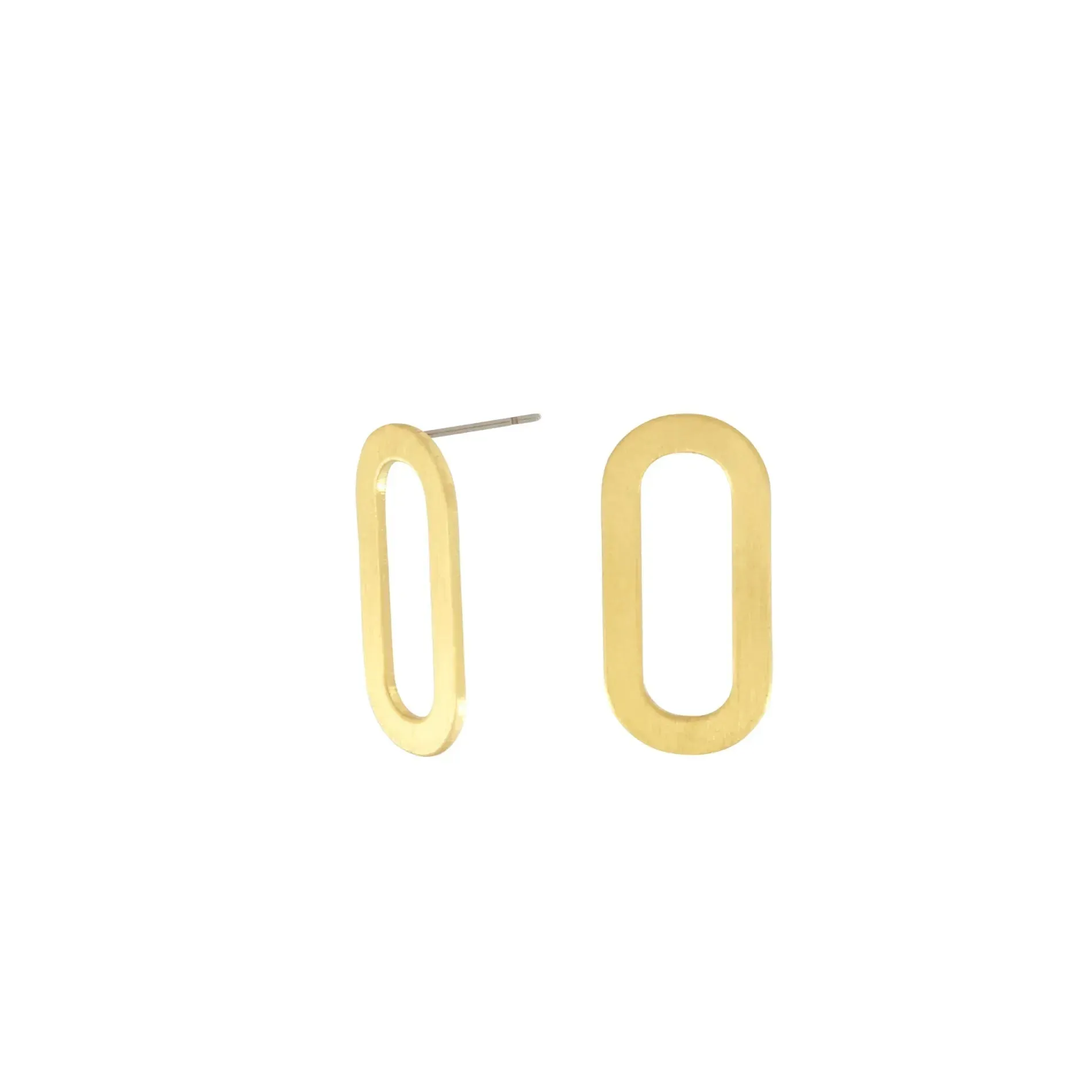 Audrey Oval Earring Post Gold Plating