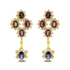 Autumn Gem Earrings (1.45 ct Diamonds) in Yellow Gold