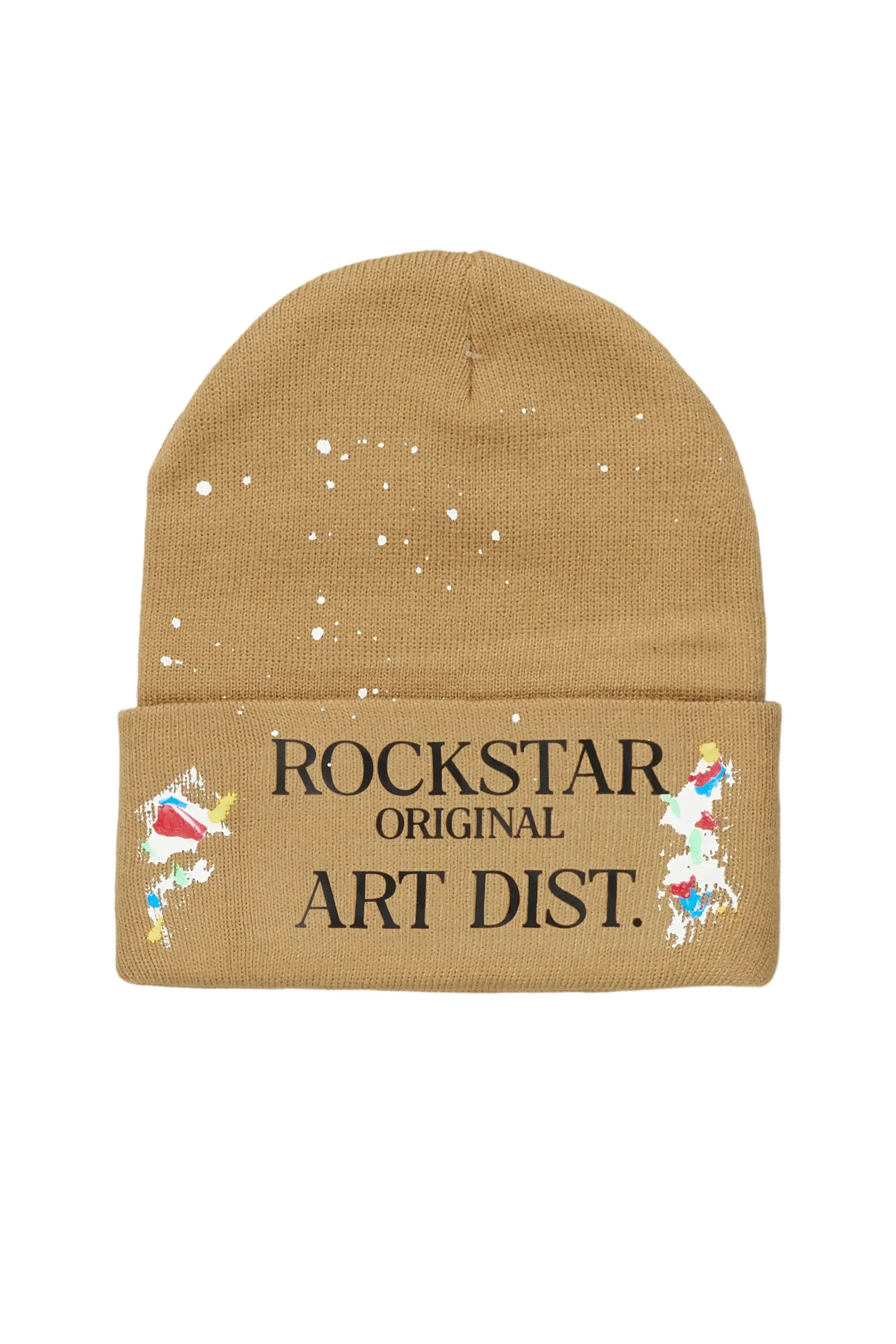 Axelly Beige Graphic Beanie