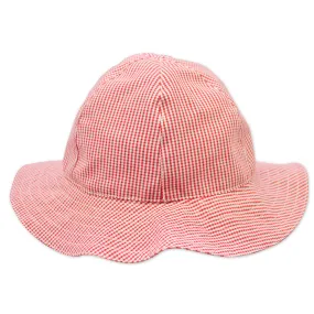 Baby Sun Hat Red Mini Check