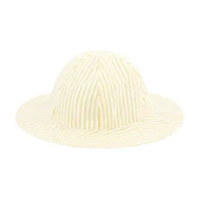 Baby Sun Hat Yellow Seersucker Stripe