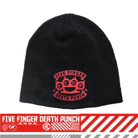 Banner Knuckle Embroidered Logo Beanie Red