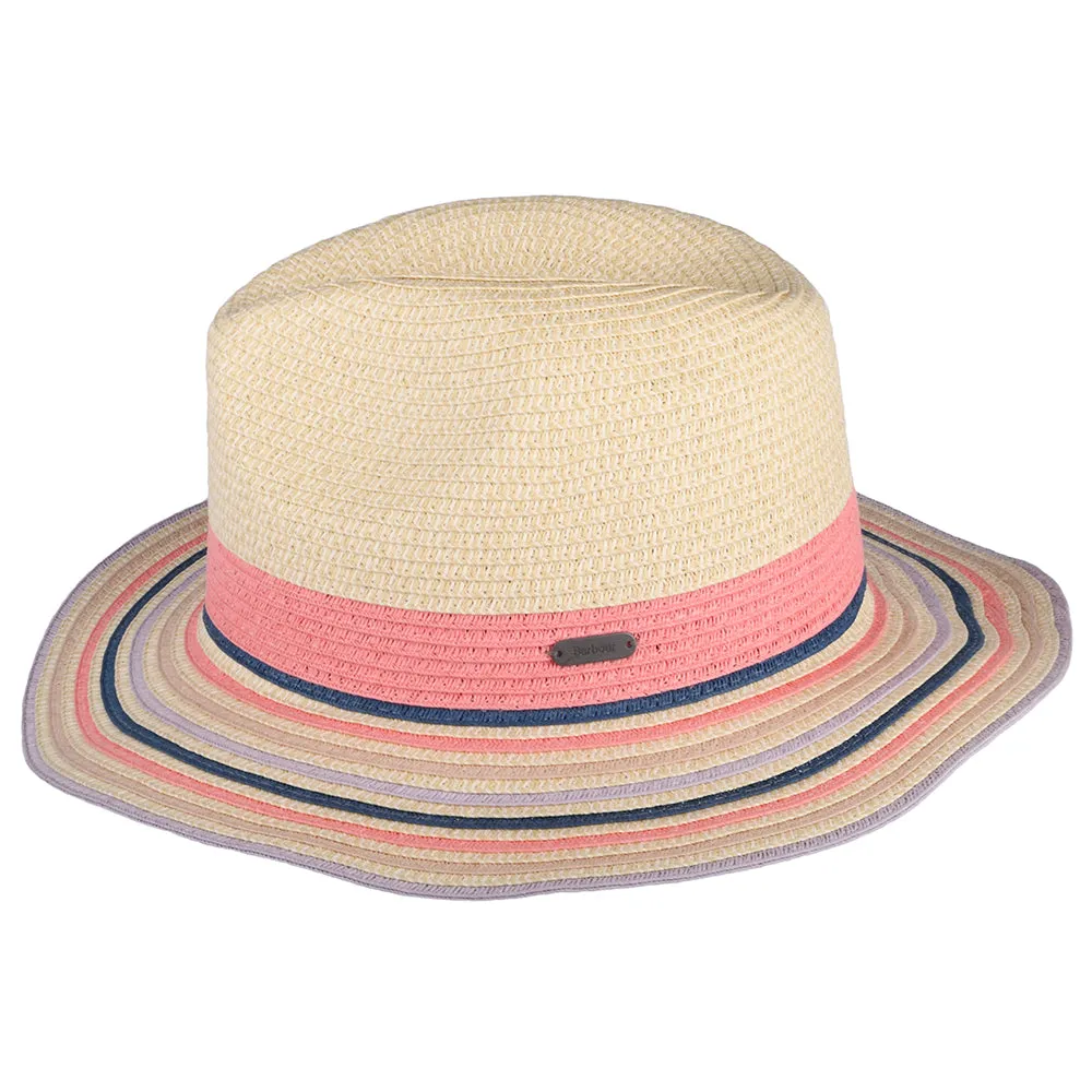 Barbour Hats Amelda Toyo Straw Fedora Hat - Ivory-Multi