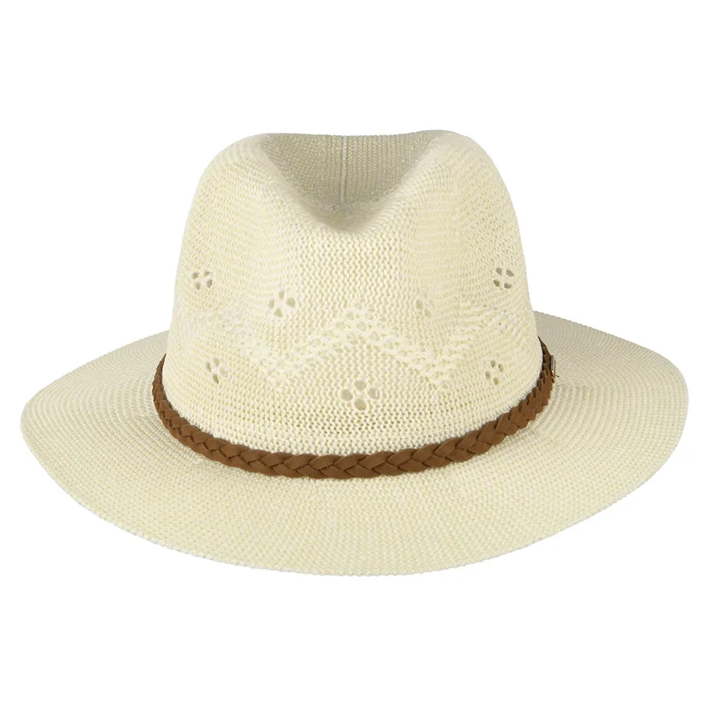 Barbour Hats Flowerdale Crochet Fedora Hat - Cream