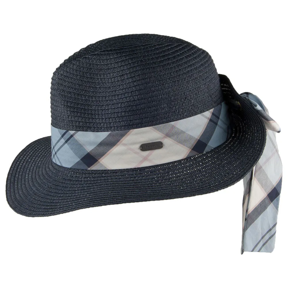 Barbour Hats Lorne Tartan Trimmed Fedora Hat - Navy Blue