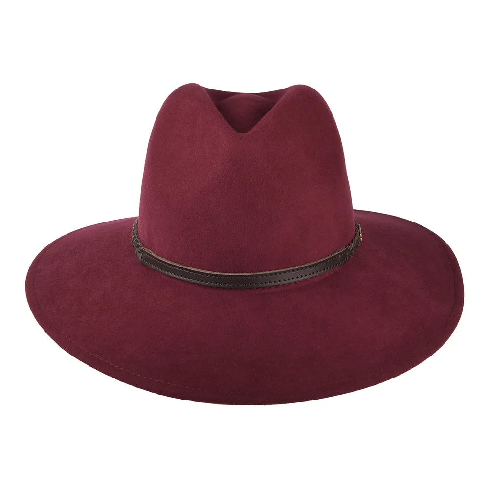 Barbour Hats Tack Wool Felt Fedora Hat - Wine