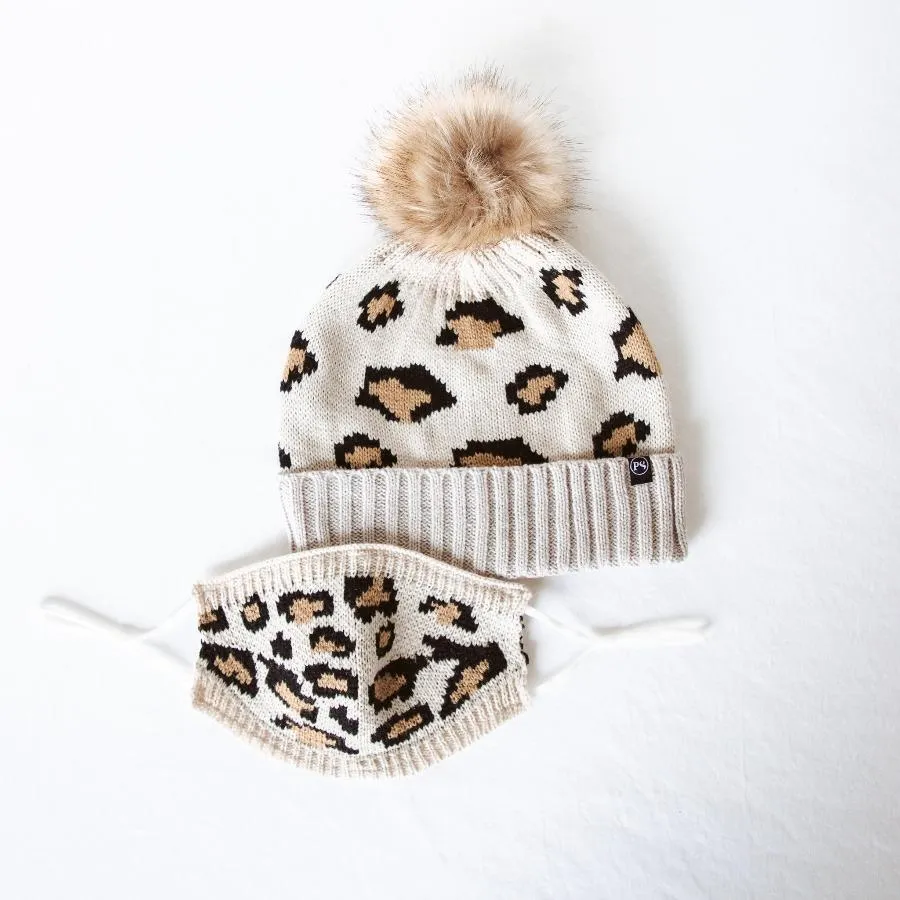 Beanie   Mask Leopard Set