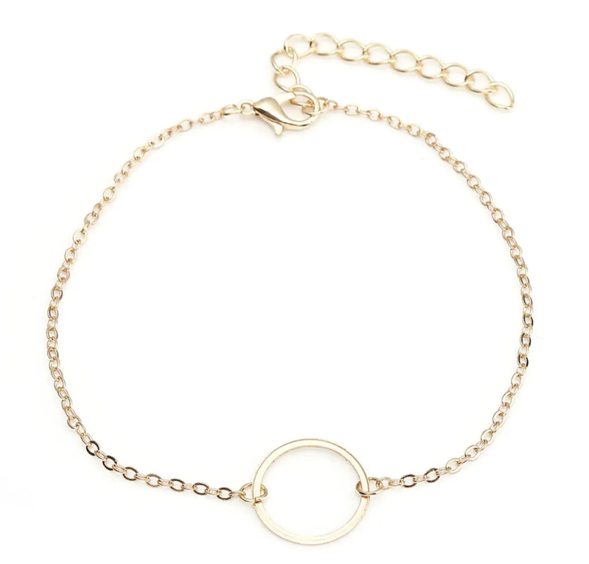 Beautiful Gold Anklet with a Circle Pendant