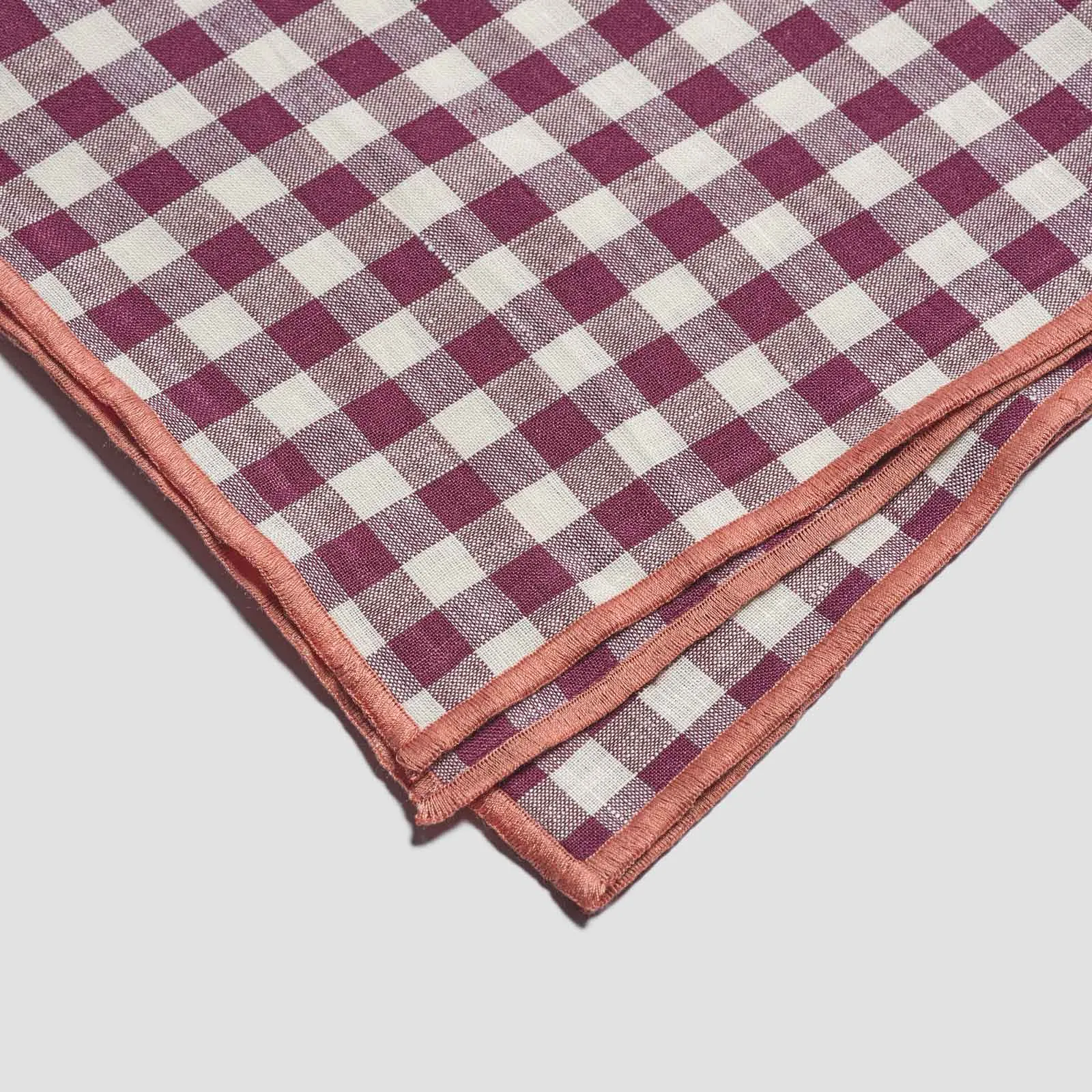 Berry Gingham Linen Tablecloth