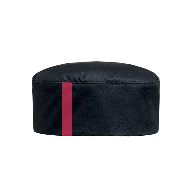 Black Cap with Burgundy Piping - MANELLI