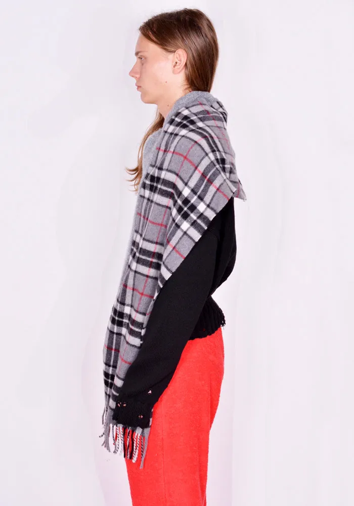 BLESS N°75 VA195 PLOP HAR PONCHO GREY/GREY CHECK