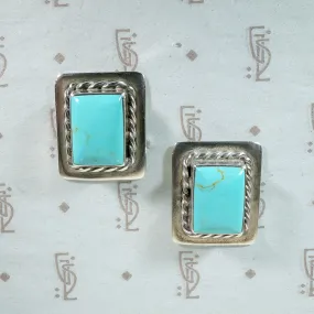 Breezy Turquoise & Sterling Silver Post Earrings