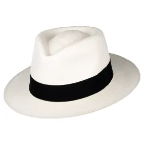 C-Crown Panama Fedora Hat - Bleach