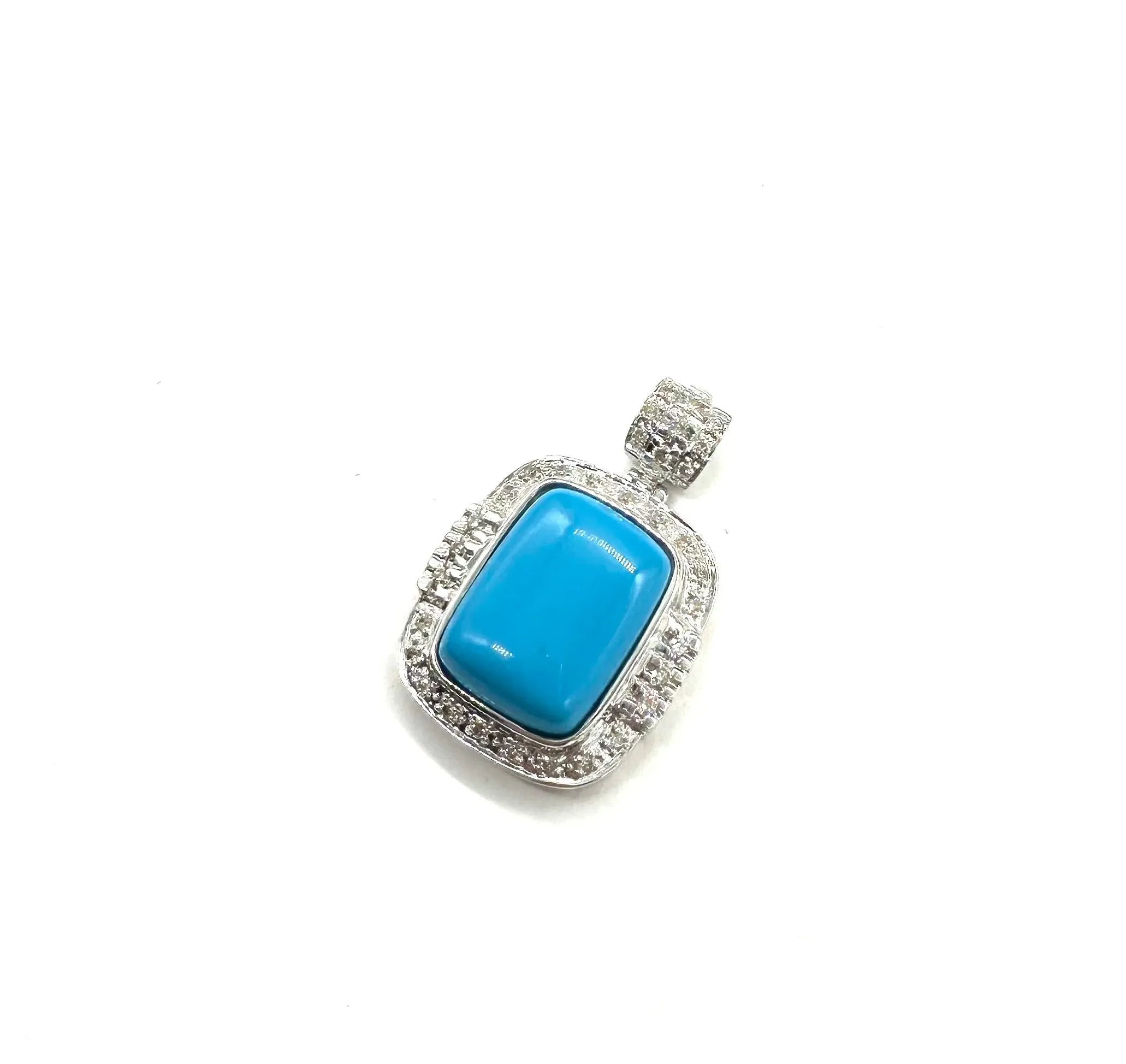 Cabochon Turquoise & Diamond Accent Ring