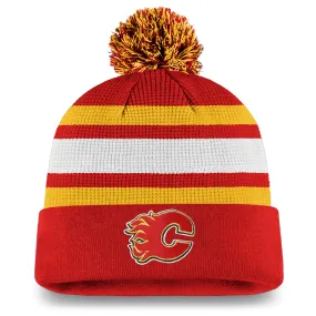 Calgary Flames Fanatics Branded 2020 NHL Draft Authentic Pro Cuffed Pom Knit Toque Hat