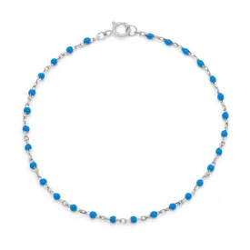 Candy Chain Anklet | Azul & Silver