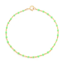 Candy Chain Anklet | Lime & Gold