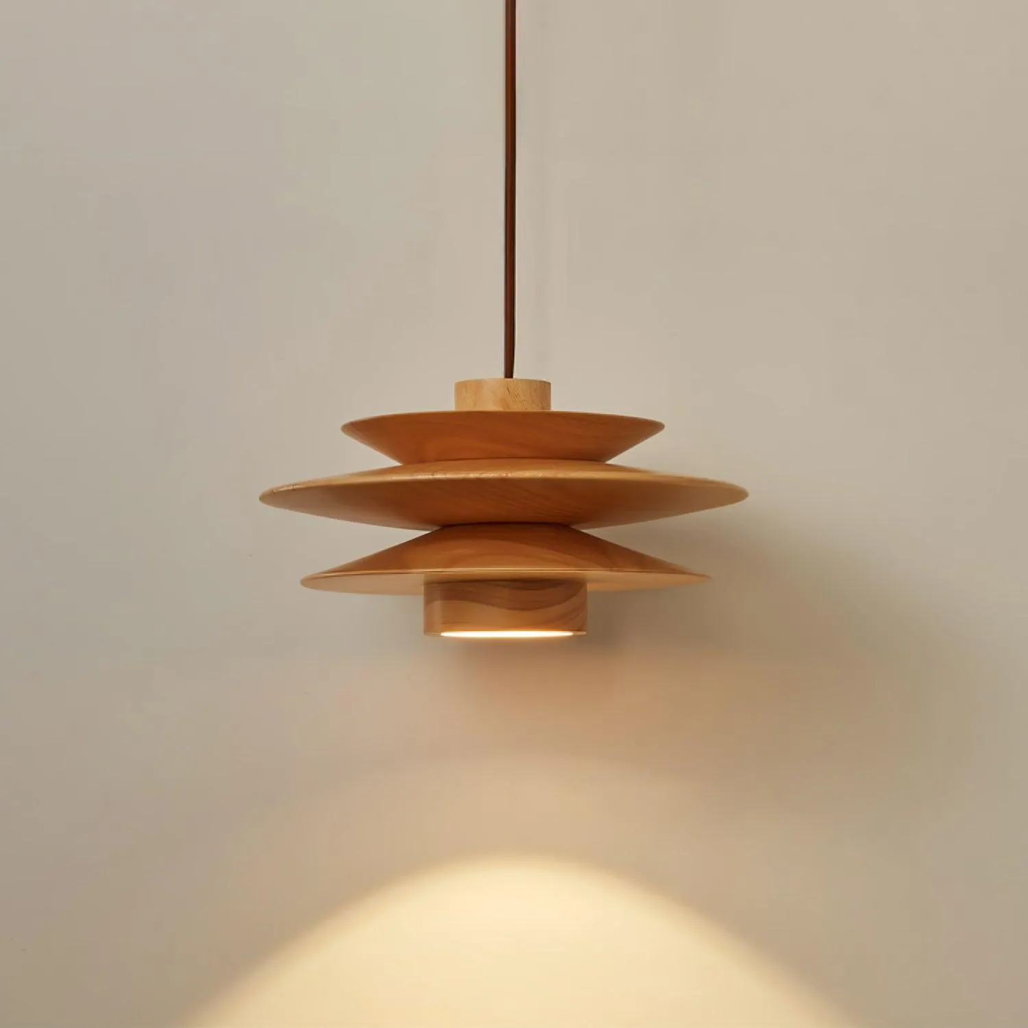 Cascade Wooden Disc Pendant Lamp