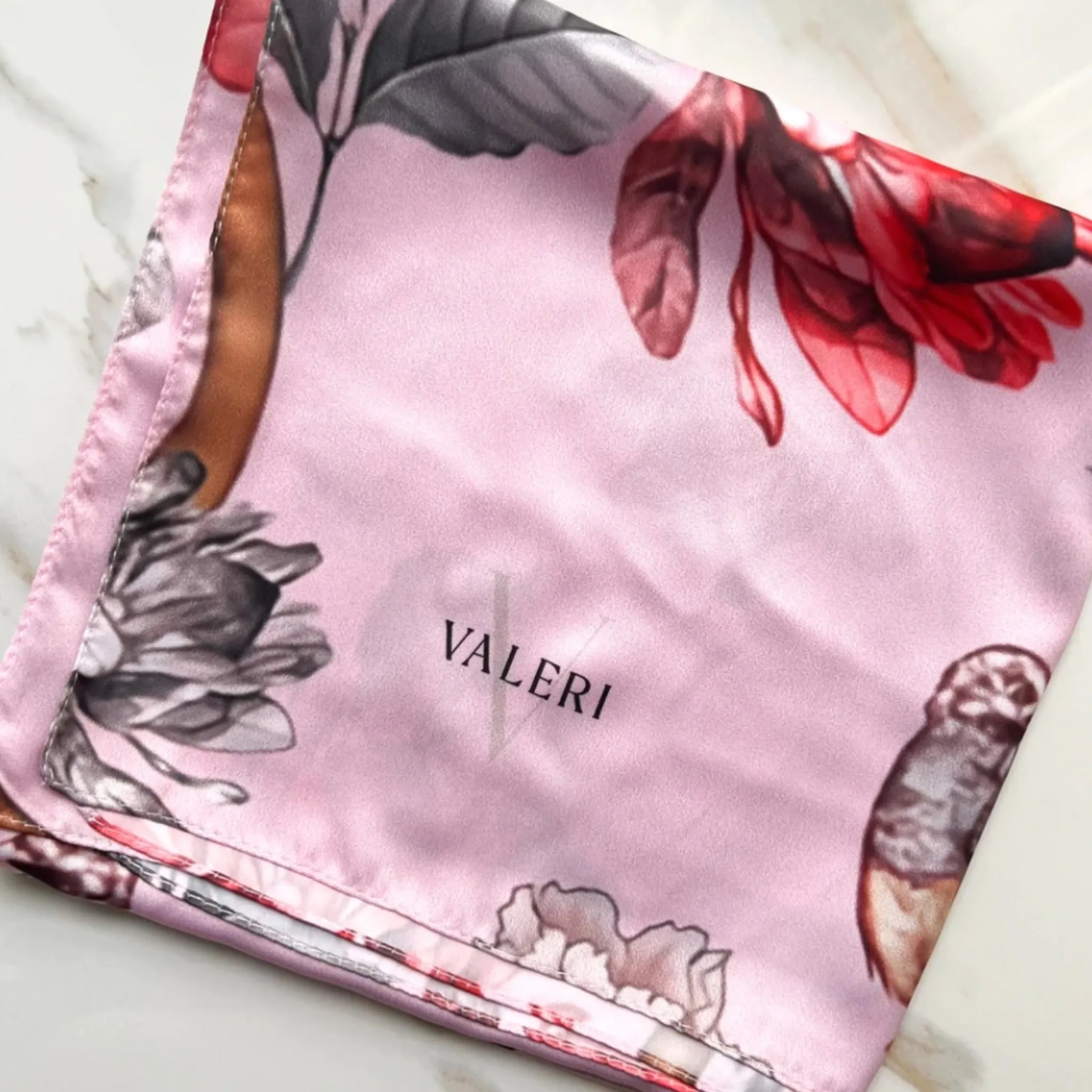 Chloe Satin Open Square Headscarf by Valeri