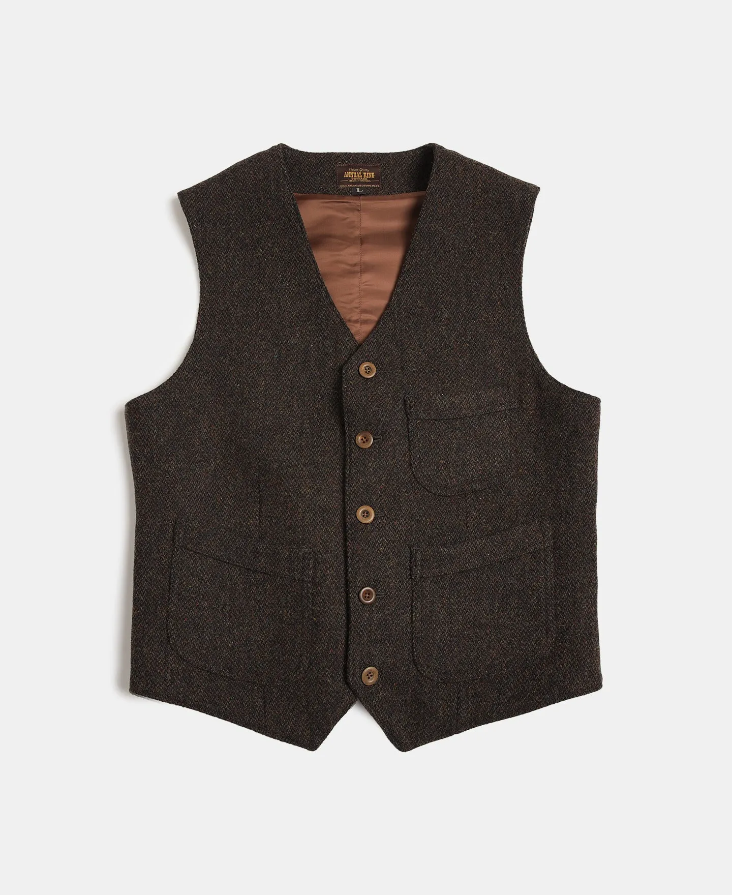 Chocolate Brown Tweed Hunting Vest