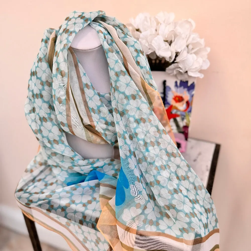 Clover Patter Chiffon Scarf