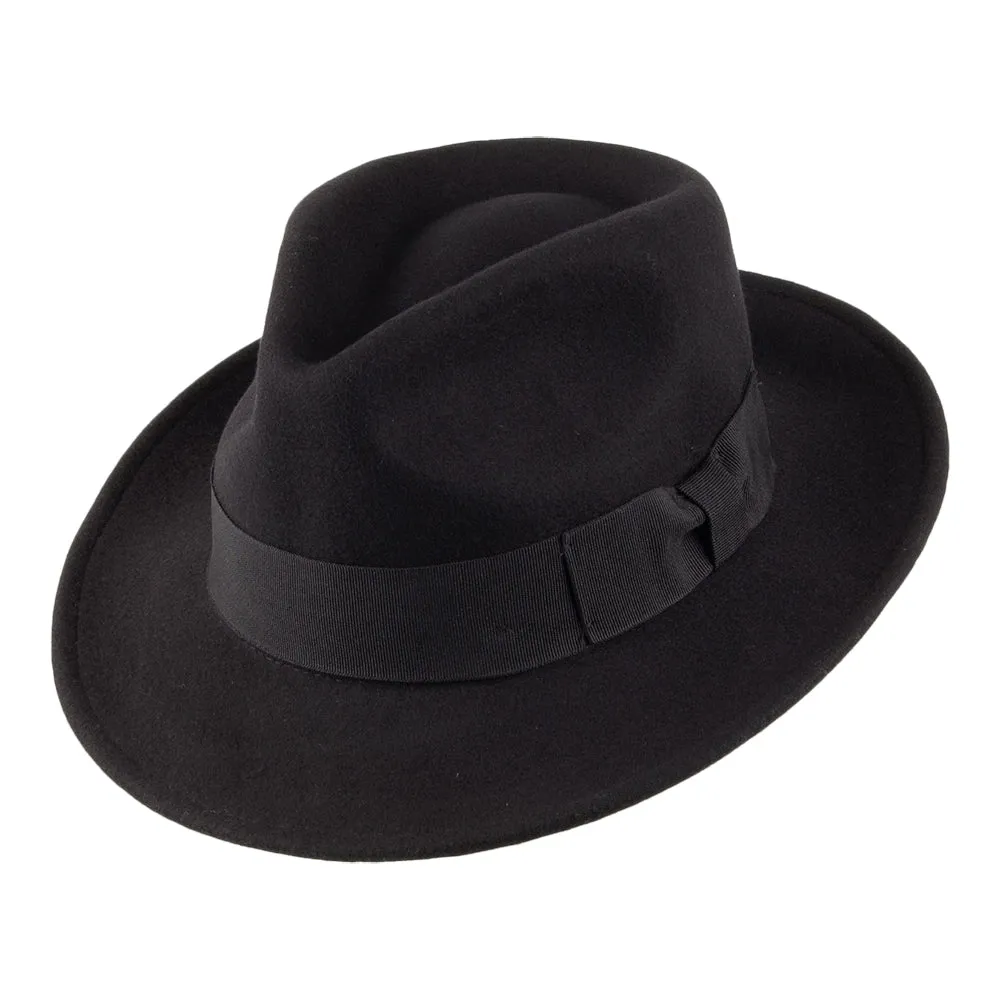 Crushable C-Crown Fedora Black Wholesale Pack