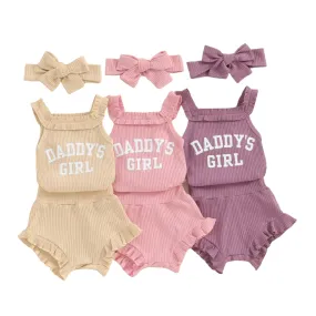 DADDY'S GIRL Ribbed Ruffle Outfit