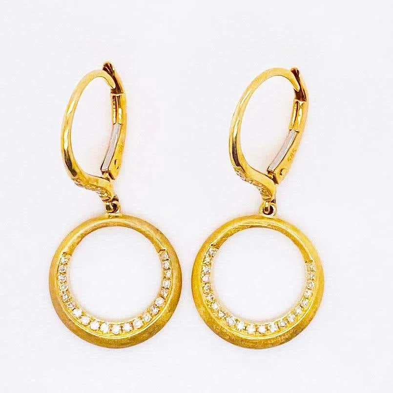 Diamond Open Circle Satin Earrings